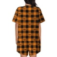 thumbnail image 4 of Womens Pajama Sets With Pocket, halloween elements plaid Lounge Sets Short Sleeve Sleepwear PJ Sets for Women, 4 of 6
