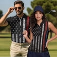 thumbnail image 2 of Yuyamidu Men and Women Matching Outfits Black American Flag Sleeveless Golf Shirt for Women Quick Dry Short Sleeve Golf Shirts for Men 4th of July Couple Matching Outfits, Men's XL, 2 of 6