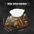 thumbnail image 6 of Lsque Vintage Cloud Mushroom Printed Long Tissue Box Cover Holder, Facial Paper Organizer Dispenser,Triangle with Bottom Belt, PVC Leather Decorative Organizer, 6 of 9