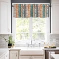 thumbnail image 3 of Kitchen Curtains and Valances Set, Bohemian Patterns Coloed Seamless Stitching Rod Pocket Window Valance 18 Inch Window Curtain Panels for Living Room Bedroom Laundry, 27.5x24in, 3 Pieces, 3 of 6
