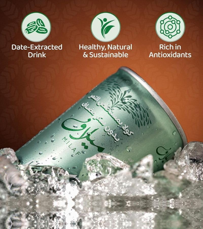 Milaf Date Cola - 8.1 fl oz |  Soda Soft Drink Made with Date Extract | Refreshing Non-Alcoholic Beverage  Pack of 24