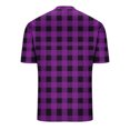 thumbnail image 4 of Cmfcve Round Neck T-shirts for Men Plaid Button Top Blouses Short Sleeve Pullover Work Tee Tops, 4 of 5