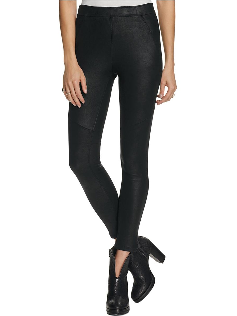 faux leather pull on pants