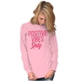 thumbnail image 4 of Breast Cancer Survivor Positive Vibes Women's Long Sleeve T Shirt Brisco Brands S, 4 of 6