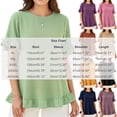 thumbnail image 3 of ITSAME Womens Plus Size Blouses Flowy Ruffle Crew Neck Shirts Summer Loose Casual Tops Green Size 5XL, 3 of 5