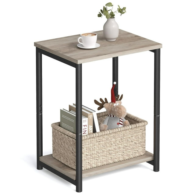 Mesa auxiliar VASAGLE ULET271B02 Greige y negro para sala de estar