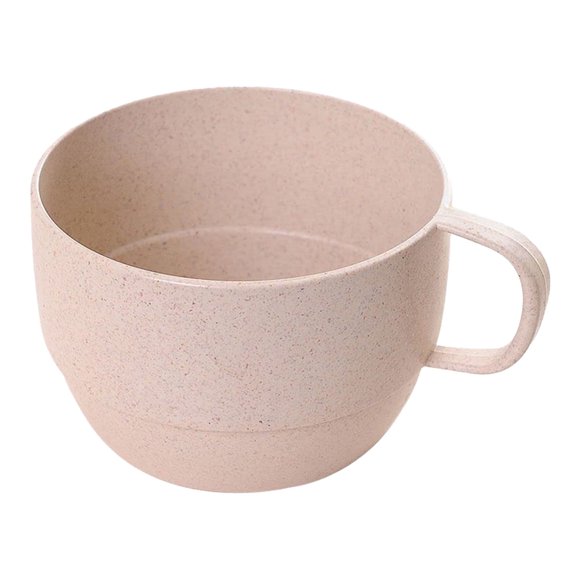 Binwennn Coffee Mugs with Saucers Vintage Soup Mugs with Handles 40's 50's 60s Drinking Glasses Wheat Straw Coffee Cups/Reusable Mugs With Handles Un Breakable Lightweight B P A F Ree For