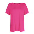 thumbnail image 6 of Summer Tops for Women Women's Solid Color Round Neck Slim Short Sleeve T-Shirt, 6 of 7