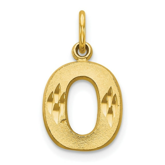 Auriga Fine Jewelry 10K Yellow Gold Solid Letter O Initial Charm Pendant for Women