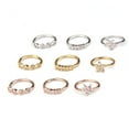 thumbnail image 3 of Anvazise 1Pc Women Cubic Zirconia Inlaid Flower Nose Ring Piercing Hoop Helix Earring Golden 5 Stones, 3 of 13