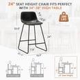 thumbnail image 3 of Carolayne 24" Bar Stools Set of 4, Counter Height Stools with Back for Kitchen Island and Dining Room, Faux Leather, Black, 3 of 6