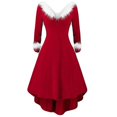thumbnail image 1 of Vestidos de Navidad para mujer Vestido de manga larga con cuello en V Vestido de fiesta, 1 of 4