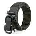 thumbnail image 2 of Mens Classic Black Buckle Nylon Waist Belts Husband Birthday Gift Sports One Piece Ajustable Waistband, 2 of 4
