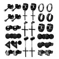 thumbnail image 1 of Juego de pendientes de acero inoxidable Juego de pendientes negros para hombre Juego de moda múltiple, 1 of 6