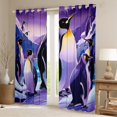 thumbnail image 2 of Manfei Kawaii Penguin Black Out Curtains for Kids, Cartoon Animal Lover Curtains Pack of 2 (42x63 Each), Mountain Ocean Bedroom Curtains, Curtains and Drapes Home Decor, 2 of 6