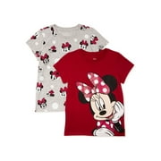 Minnie Mouse Girls Smile Dots Short Sleeve Tee, 2-Pieces, Sizes 4-16