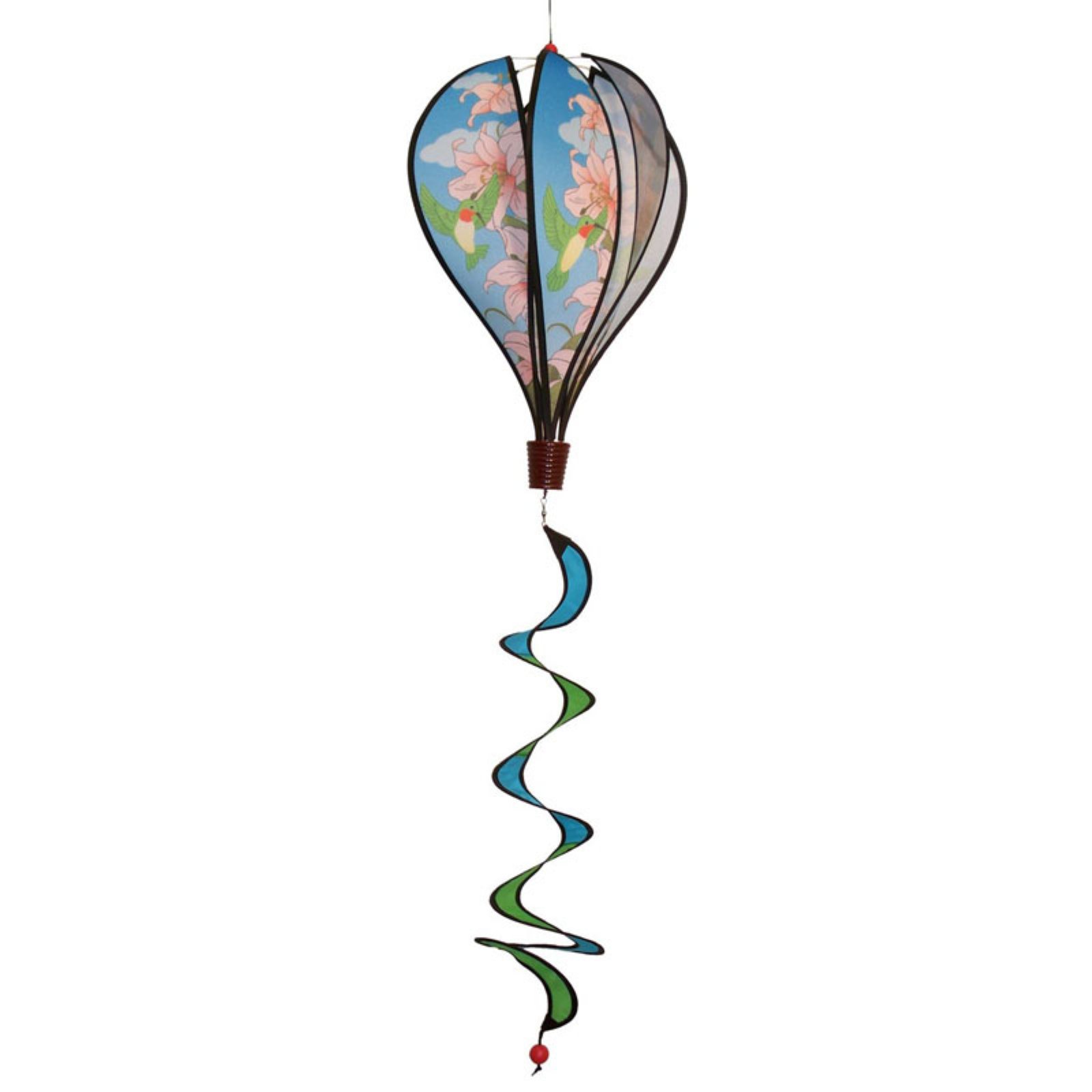 In the Breeze Hummingbird Lilies Hot Air Balloon Wind Spinner