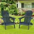 thumbnail image 5 of NiamVelo Outdoor Adirondack Chairs Set of 2, Folding Lounger Chair for Lawn,Outdoor,Patio,Fire Pit Seating Accent Furniture w/Natural Finish Weather Resistant, Wooden， Navy Blue, 5 of 10