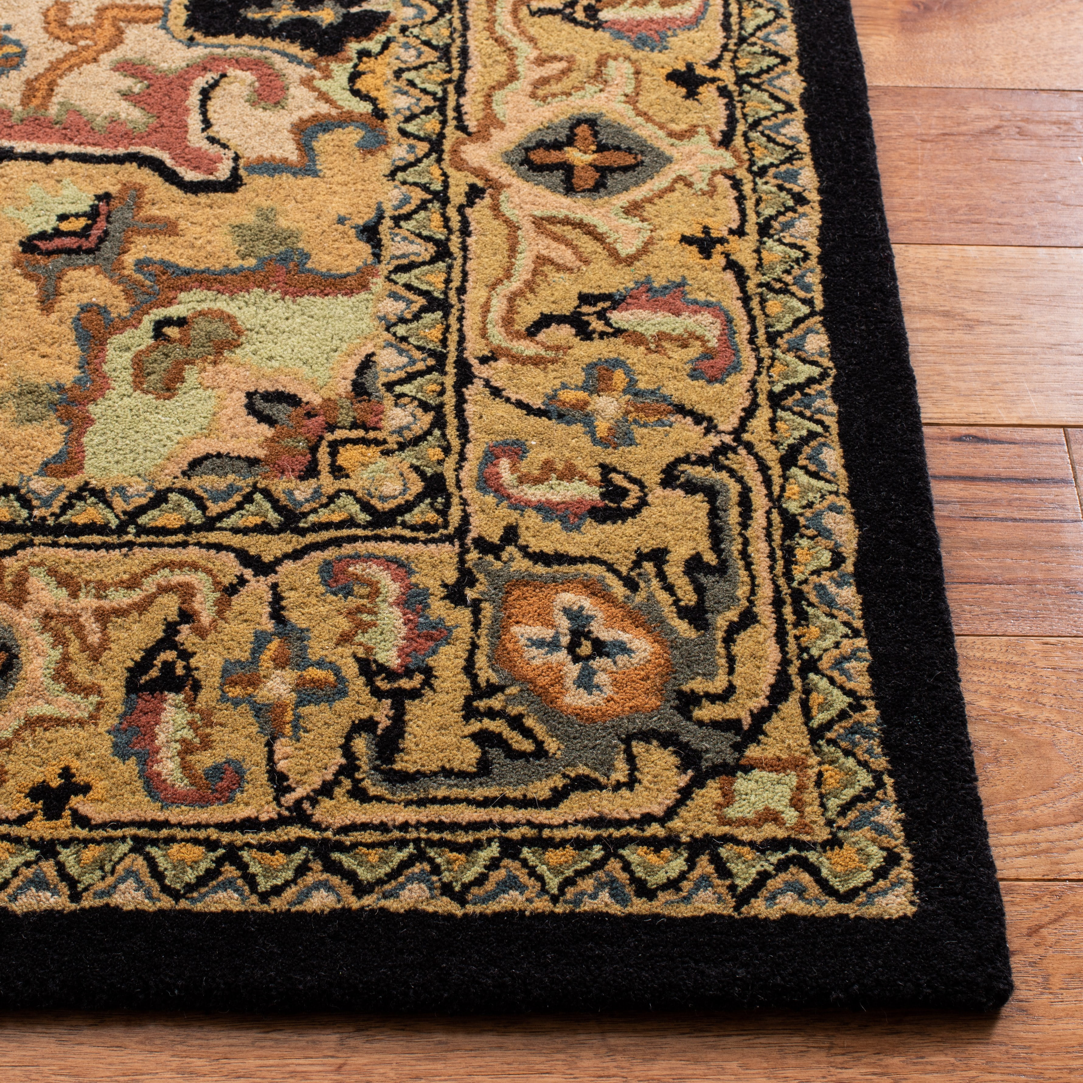 Safavieh Heritage York Oriental Wool Area Rug, Black/Gold, 4' x 4' Square