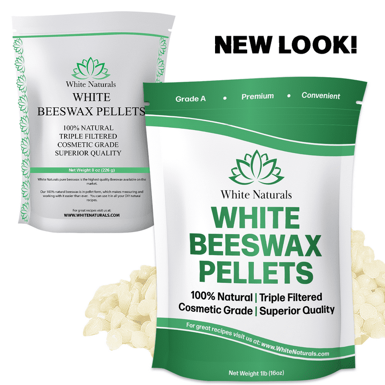White & Yellow Beeswax Pellets 2 lb (1 lb each), Pure, Organic, Cosmetic  Grade, Triple Filtered, Great For Diy Lip Balms, Lotions, Candles & more 