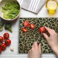 thumbnail image 3 of Leopard Print Cutting Board, Skin Pattern of a Wild Safari Animal Powerful Panthera Big Cat, Decorative Tempered Glass Cutting and Serving Board, Large Size, Pale Brown Black, by Ambesonne, 3 of 5