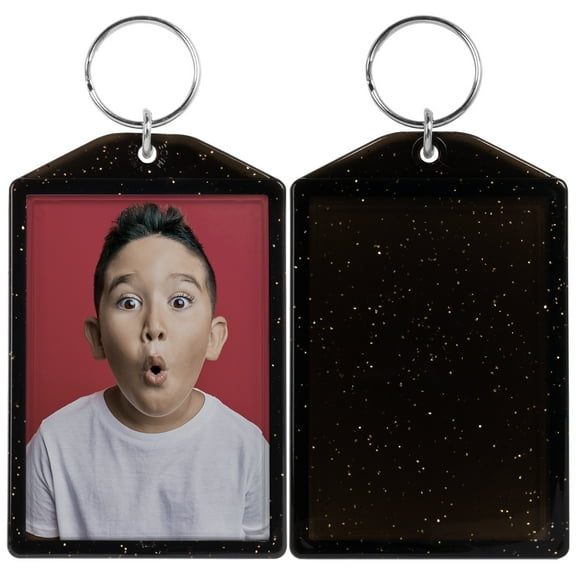 Snapins Black Translucent Sparkle 2x2.875 Photo Keychains - Pack of 24