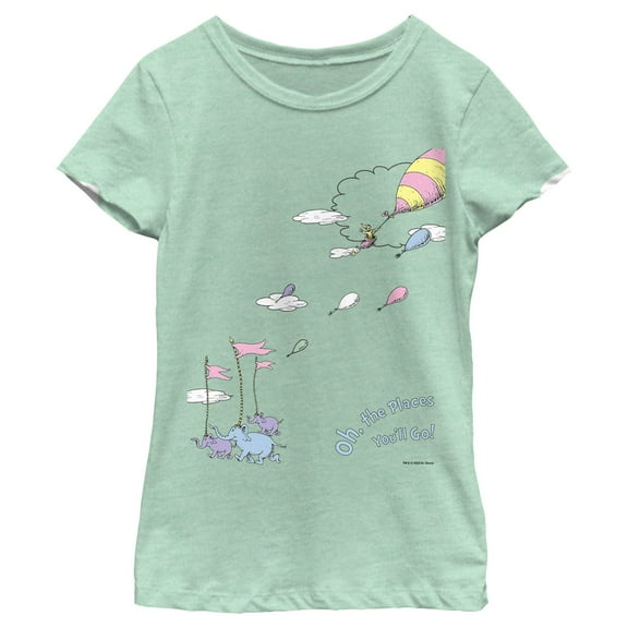 Girl's Dr. Seuss Oh The Places You'll Go Scene  Graphic T-Shirt