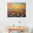 thumbnail image 2 of Nawypu Poppy Flower Sunset Large Wall Art Floral Landscape Decor Wall Art Flower Canvas Painting Framed Artwork for Living Room Bedroom Office, 2 of 6