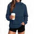 thumbnail image 2 of Tqcoqu Womens Solid Color Half Zip Hooded Jacket, Lightweight Long Sleeve Pullover Anorak Windbreaker with Pocket & Drawstring, 2 of 9
