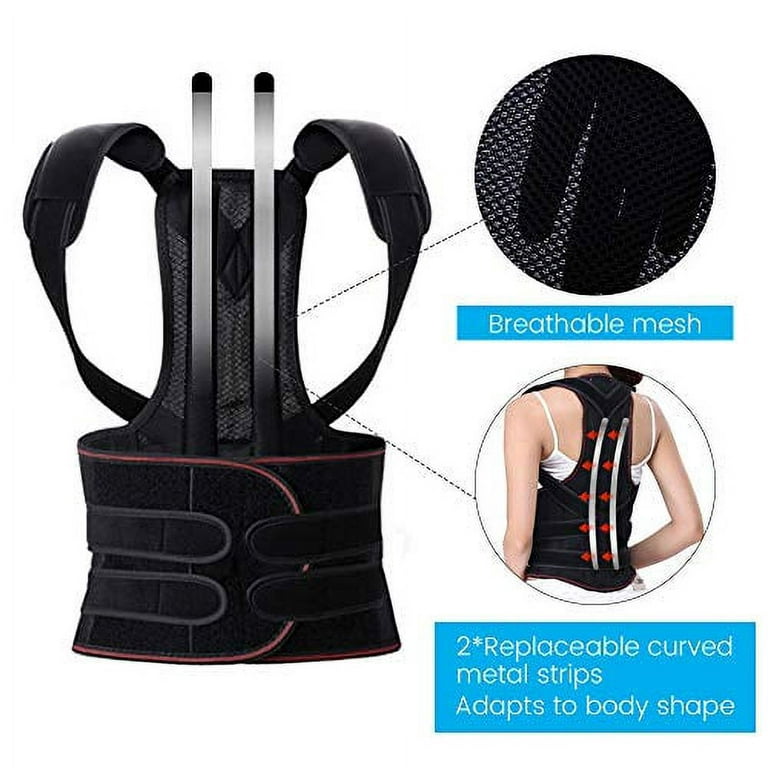 Rolevin Full Back Straightener, Back Brace for Women, Breathable &  Adjustable Posture Corrector, Provide Support, Built-in Steel Plates,  Relieve Neck Shoulder Back Pain - XXL☆【全方位矫正】。背部矫正器内设6根支撑杆。与传统的 