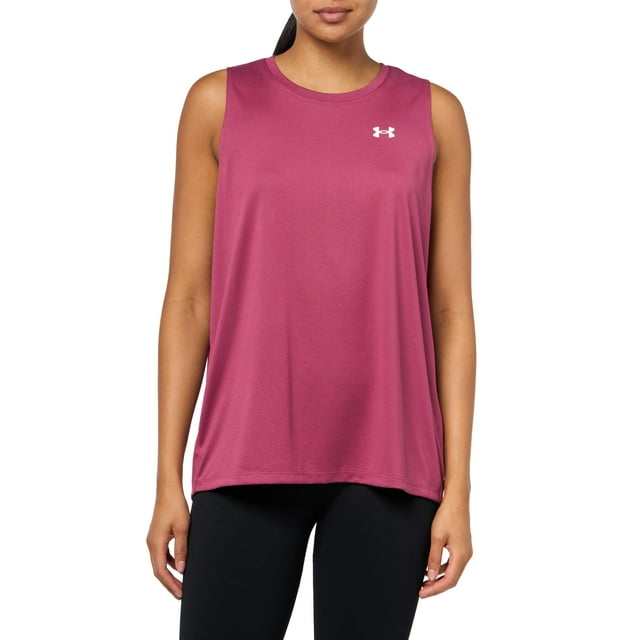Camiseta sin mangas Under Armour Tech 659 Fucsia Dusk White para mujer
