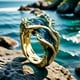 thumbnail image 4 of Anillo Abierto de Resina Ondulada para Mujer, 4 of 4