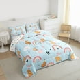 thumbnail image 3 of Castle Fairy 3-Piece Full Size Comforter Set, Capybara Rainbow Stars Kawaii Kids Print, 3 of 8