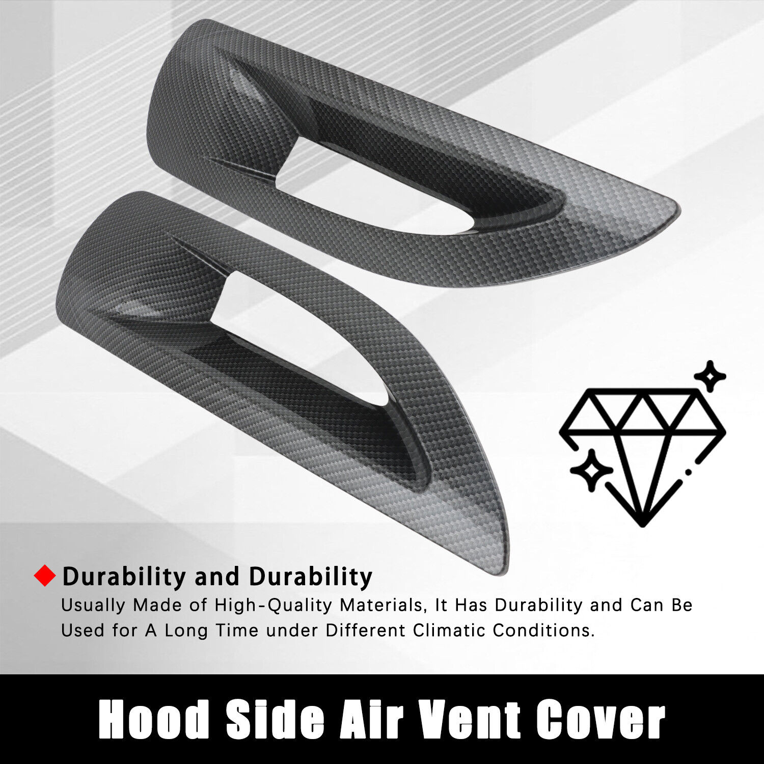 Set of 2 Hood Side Air Vent Cover Left & Right Fit for 2007-2017 Jeep Wrangler