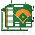 thumbnail image 2 of Tablero magnético de alineación de béisbol, tablero de alineación de entrenadores de béisbol de doble cara de 12,6 x 11 pulgadas con 30 tiras magnéticas en blanco y 2 bolígrafos, tablero de estrategia, 2 of 8