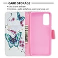 thumbnail image 3 of Dteck Case for Samsung Galaxy S20 FE (6.5 inches),Magnetic Patterned Leather Rubber Wallet Card Holder Flip Cover Protective Shockproof Kickstand S20 FE 5G Phone Case,07-Butterfly and Flowers, 3 of 6