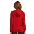 thumbnail image 4 of DailyWear Womens Long Sleeve Thin Cotton Full Zip Up Hoodie Jacket Red, Medium, 4 of 4