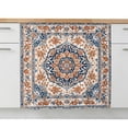 thumbnail image 2 of Blue Burnt Orange Boho Sink Skirt 11"Wx13"L,Dustproof Under Sink Curtain with Self Adhesive Tape,Antique Southwestern Ethnic Cabinet Curtain Cover for Bathroom Vanity,RV,Kitchen Cabinet Storage Shelf, 2 of 9