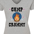 thumbnail image 4 of Inktastic Camp Grammy with Campfire and Stars Women's V-Neck T-Shirt, 4 of 5