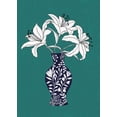 thumbnail image 2 of Horvat, Ioana 14x18 Black Ornate Wood Framed with Double Matting Museum Art Print Titled - Lily On Teal, 2 of 4