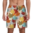 thumbnail image 2 of Picia Fall Maple Leaves pattern Mens Swim Trunks with Compression Liner Stretch Beach Shorts Quick Dry with Zipper Pockets No-Chafing Board Shorts-X-Large, 2 of 9