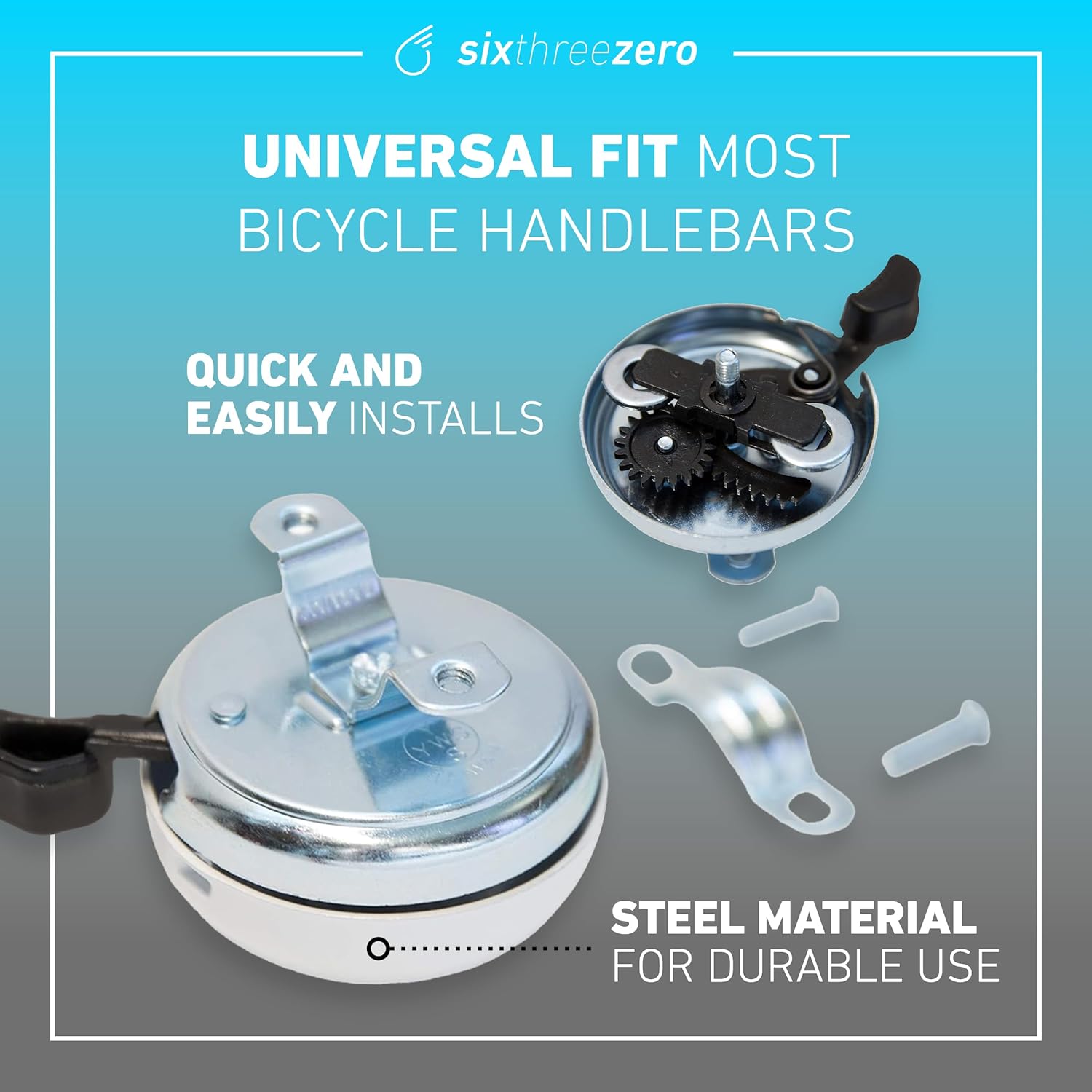sixthreezero Classic Bike Bell for Adult Men Women and Kids Bicycles, White
