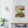 thumbnail image 3 of Nawypu Kawaii Frog Mushroom Wall Art Print,japanese aesthetics Cute Room Decor,Funny Frog Mushroom Creativity Nature Illustration Canvas Art Painting for teen Bedroom Home Decor, 3 of 4