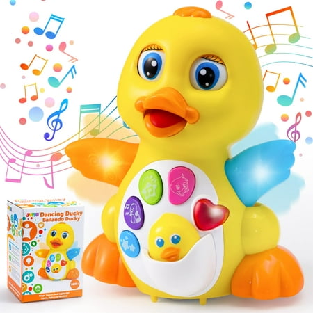 JOYIN Baby Musical Toy Dancing Walking Yellow Duck Baby Toy with Music and LED Lights for Baby Toddler