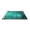 thumbnail image 2 of Ahgly Company Machine Washable Indoor Round Oriental Turquoise Blue Industrial Area Rugs, 3' Round, 2 of 4