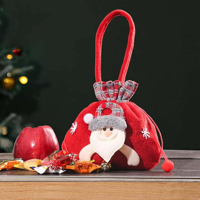 Uanit Christmas Decoration Small Gift Gift Bag Drawstring Christmas Bags Xmas Gift Bags Christmas Wrapping Bags Xmas Goodie Bags Red Bags Sack