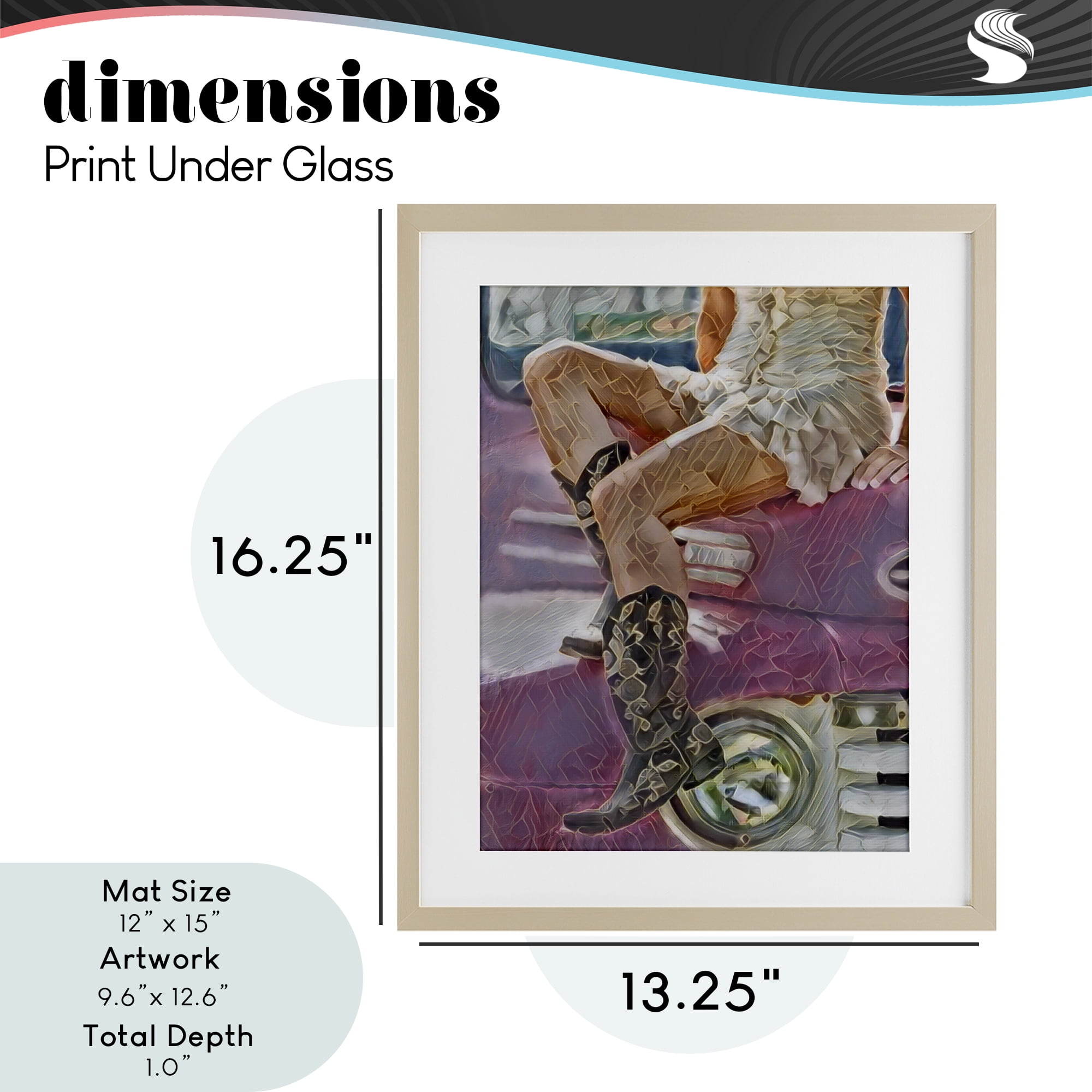 Romantic Westerns Cowgirl Birch Framed Print Under Glass, design by Jesse Keith