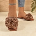 thumbnail image 2 of Women's Flat Flip Flops Square Toe Soft Sole Open-Toe Flower Comfortable Spring Summer Beach Slippers,Size 36-43, 2 of 9