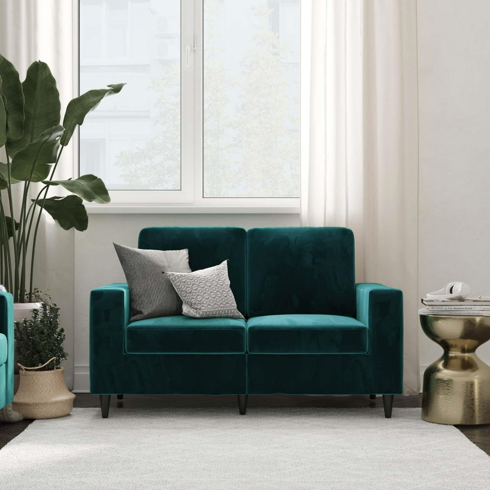 DHP Cooper Loveseat, Green Velvet