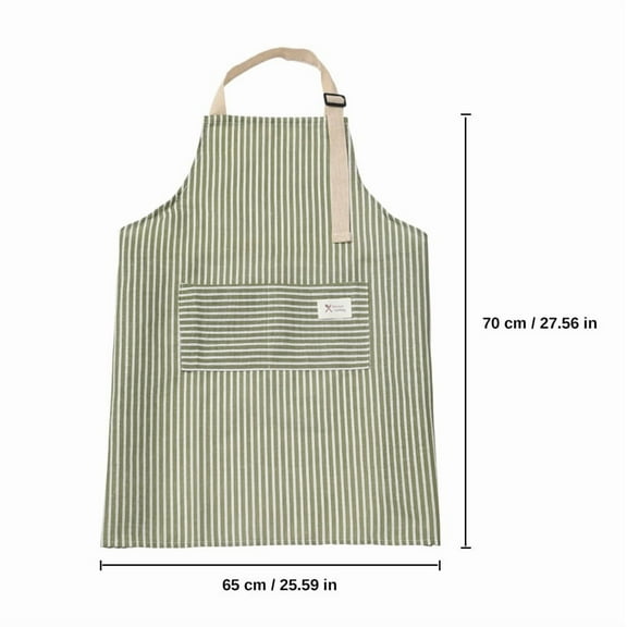 1pc Adjustable Striped Apron, With Pockets, For Chef, Kitchen, BBQ